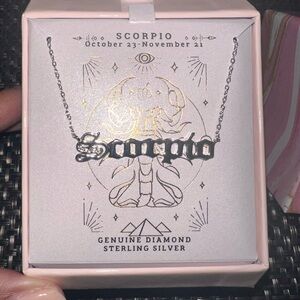 Scorpio Sterling Silver Necklace with Diamond Accent